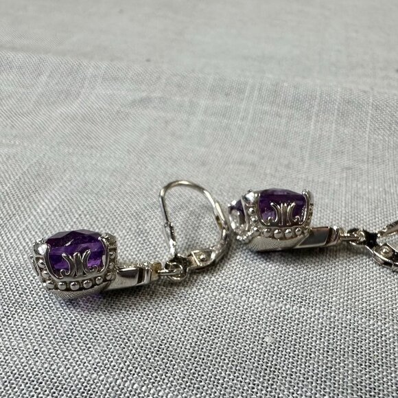 BBJ Deep Amethyst Sterling Silver Earrings - Picture 12 of 15